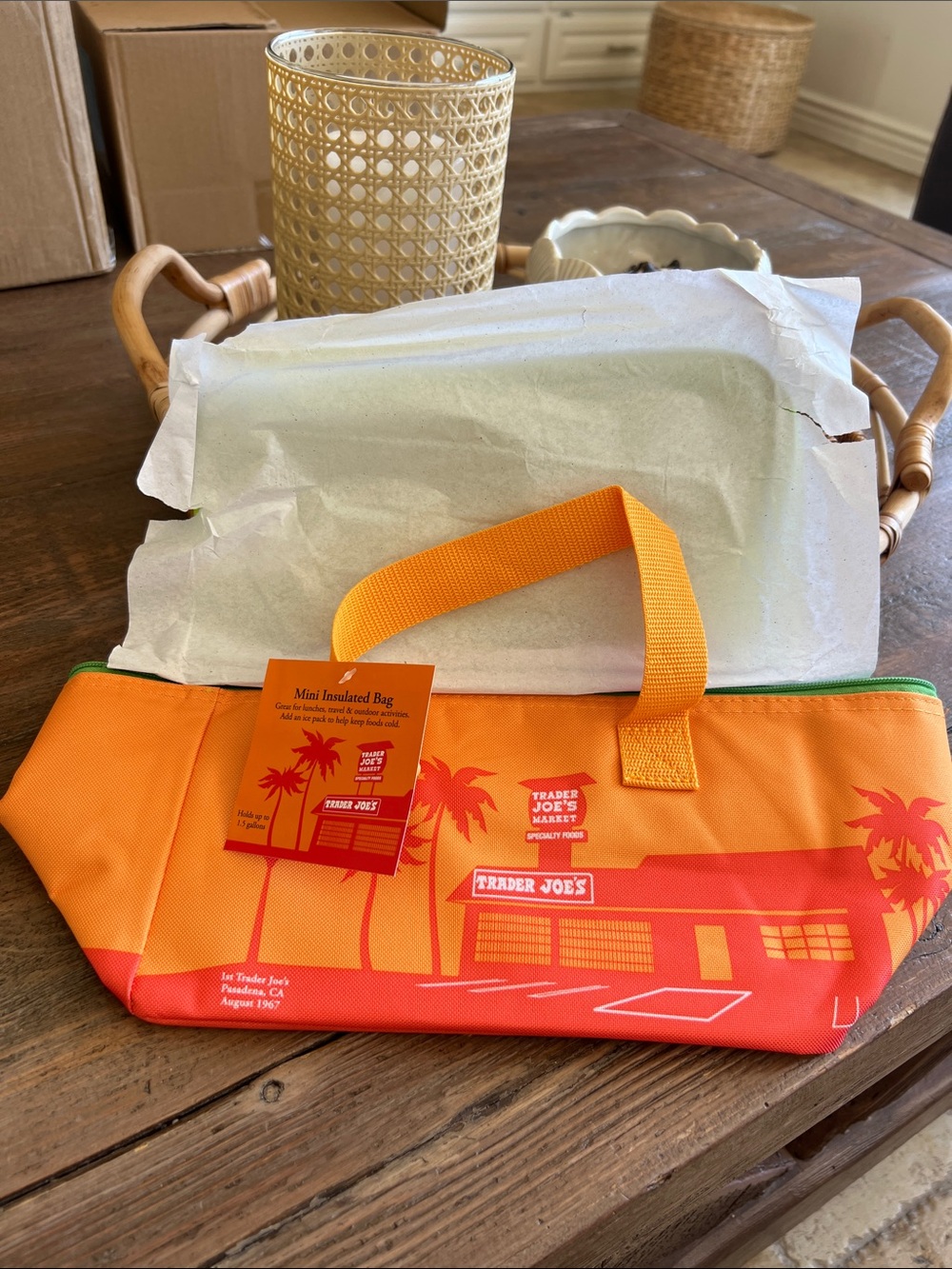 Trader Joe's Orange Mini Insulated Lunch Bag